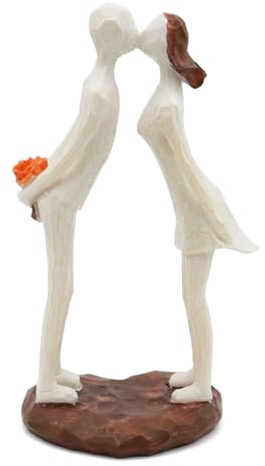 Irayin Estatua de Pareja Besándose, Decoración de Escultura Moderna, Figuras Decorativas Modernas Salon, Estatua Abstracta de Resina, Decoración de Figura para Salón, Escritorio, Oficina