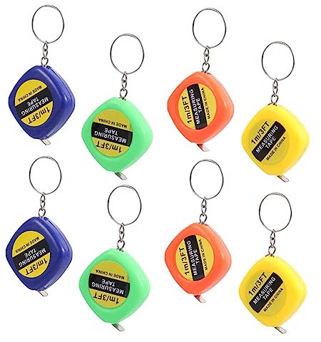 ORFOFE Set di 20 Mini Flessometri Retrattili Quadrati Portachiavi, in Plastico e Acciaio, per Lavori di Falegnameria e Cucito, Misurazioni Rapide e Multifunzione Colore Casuale