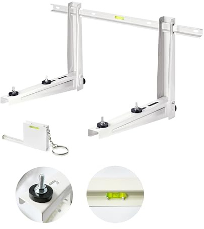 Wandhalterung für Klimaanlage MS257 Wandkonsole für Klimageräte RODIGAS | für Split Klimageräte und Wärmepumpe | mit Maßband und Wasserwaage Länge 550 mm