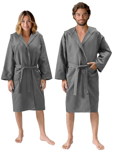 JEMIDI Albornoz de microfibra, bata cambiadora, toalla de baño, bata de baño para hombre, bata de baño de toalla para mujeres y hombres, bata de toalla para mujer, para viajes deportivos, incluye