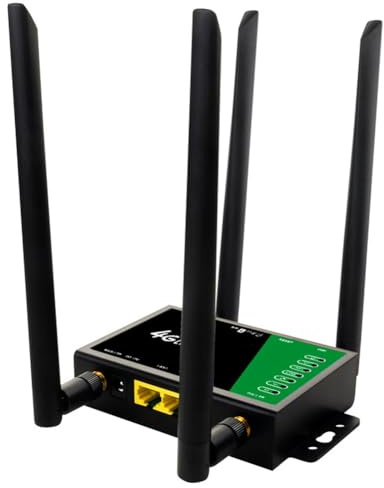 Qbkohphifm 4G Industrial CPE WiFi Enrutador Inalámbrico Ranura para Tarjeta Sim Punto de Acceso Móvil Portátil Antena Externa de 300 Mbps 32 Usuarios Enchufe Europeo