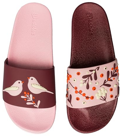 Dedoles Chanclas Pantuflas Unisex Hombre Mujer Niños Diseños divertidos | PVC, antideslizante, suela perfilada, playa piscina, ligero, regalo, Libros Pizza Flores Fiesta Café, chanclas coloridas