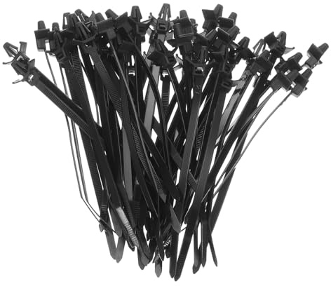 sourcing map 50pcs Push Mount Cable Zip Tie 4.7 x 0.19 Nylon Self Locking Cable Strap Arrow Style Heavy Duty Snap in Cable Zip Ties for Household Electronic Auto Industry