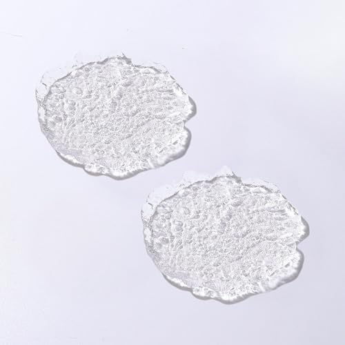 Boxonly Posavasos irregulares de cristal sin plomo, transparente, 14,5 cm de grosor y diseño duradero, ideal para el hogar, oficina, estilo minimalista japonés para protección contra el calor y los