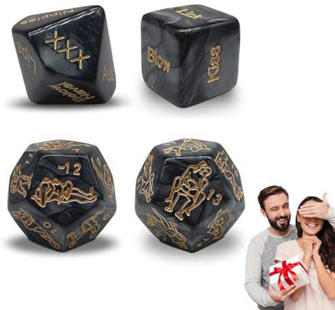 4 Dados de Cita Nocturna: Juego de Parejas, Regalo para Hombres y Mujeres, Regalo Divertido para el día de San Valentín, Aniversario, Navidad, cumpleaños,dados eróticos para pareja,dados sexuales