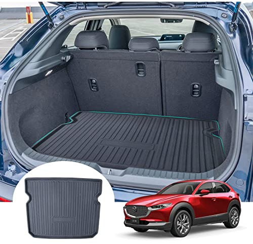 LXBSXY Maßgeschneidert Gummimatte Kofferraumwanne für Mazda CX-30 2019-2022 2023,Anti Rutsch Matte Auto,Schutzmatte schwarz,Kofferraummatte Zubehör