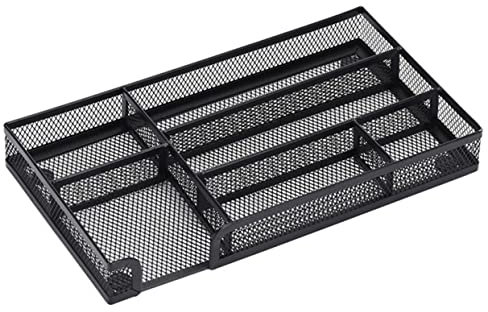 Operitacx Multifunktionaler Fächer Metall-mesh Organizer Für Schreibtisch Aufbewahrungslösung Für Büro Haushalt Und Desktop Für Stifte Notizen Schlüssel Und