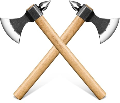 Freelander 2PCS Beil Axt Set, Handgeschmiedet Outdoor Survival Axt | Spaltaxt für Holz Prof mit Hammer, Survival Beil Outdoor Bushcraft Camping Axt, Geschenk für Männer