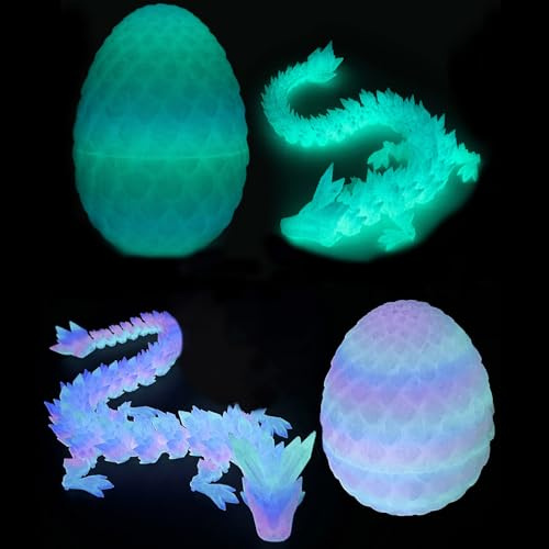 YouXiaor Drachenei, 2PCS Leuchtend 3D Gedrucktes Drachenei Geheimnisvolle Drachen Spielzeug Realistische Realistische Beweglicher Drachen Figuren Überraschung Easter Dracheneier Wohnkultur für Kinder