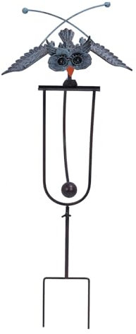 Outdoor Owl Stake Iron Metal Birdhouse for Oudoor Simulated Handmade with Flexible Joints Owl Lawn Decor Bird House Stakes for Outside, Garden