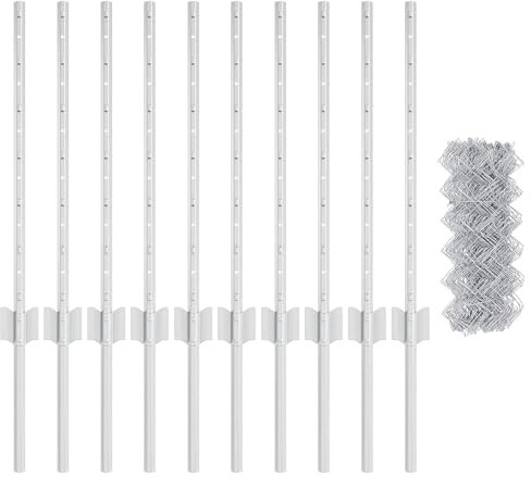 vidaXL Fence with Posts Silver 0.6 x 10 m Steel, Garden and Terrace, Durable Outdoor Fence, Customizable Boundary Barrier, Protective Enclosure, Weather Resistant Panels