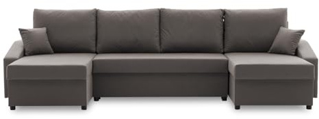 Mebligo ECKSOFA U MIT SCHLAFFUNKTION Sparta Plus BONELL Grau