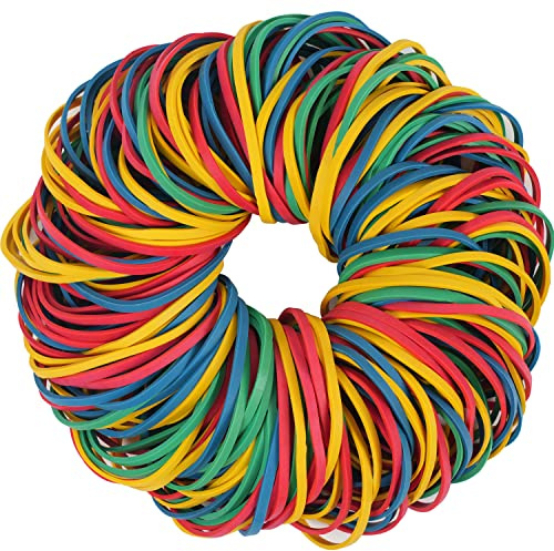 AOUOU Rubber Bands 80mmx3mm Net Weight 190grams Elastic Rubber Band Colors Rubber Bands Office Supplies