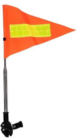 Fahrradflagge, Golfwagen-Flagge mit Stange und Halterung, dehnbar bis zu 63 Golfwagen, gut sichtbar, reflektierend, dreieckig, auch für die Fahrradsicherheit von Kindern, Flaggen mit Stange und Halte