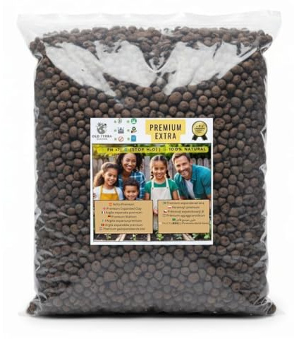OLD TERRA NATURAL 3l. ARLITA para Plantas Sustrato orquideas Arlita para Plantas jardineria Arcilla expandida Piedras Drenaje macetas sustrato para orquideas Soil. (Grano Gordo, x1)