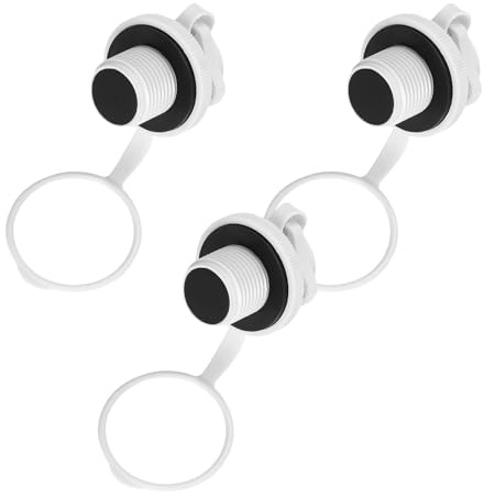 Hemobllo Tapón de Válvula de Rosca Espiral sin Base 3 Unidades Repuesto para Botes Inflables Kayaks y Colchones de Aire Válvula de Inflado Rápido Compatible PVC Uso en Piscinas