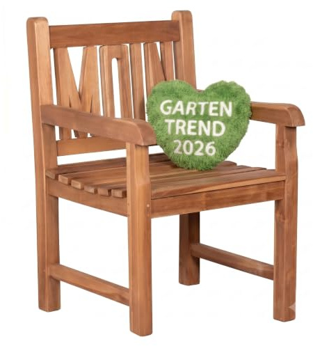 MR. DEKO Gartensessel Moin Teak-Holz Wetterfest Teakstuhl Gartenstuhl Wood | Outdoor-Sessel Holz-Stuhl