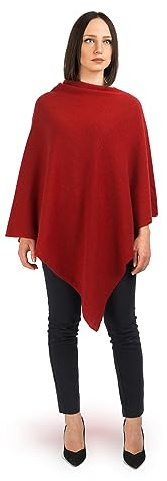 Dalle Piane Cashmere Damen Poncho Leicht 100% Kaschmir | Umhang für Frühling, Sommer, Abend und Reisen, 72x72 cm, Einheitsgröße, Geschenk für Sie, Made in Italy
