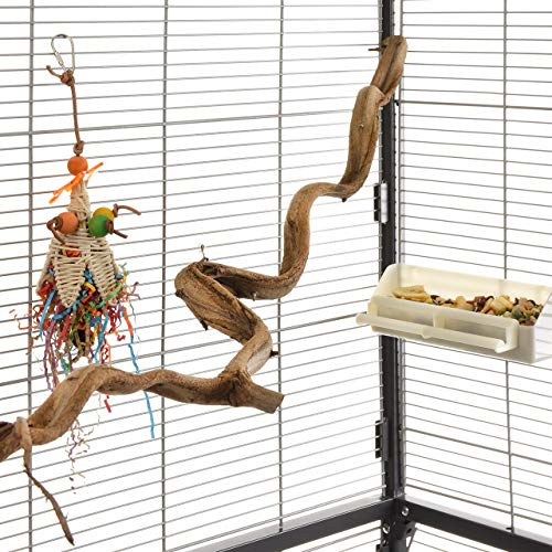 HappyBird | Natur Sitzstange für Wellensittiche echte Liane 90-100/1-2cm breit | die Kletterstange für Unzertrennliche