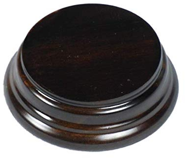 GRECA Peanas Redondas. Barnizadas. Diferentes Medidas. Madera Maciza, Barniz Nogal. (Madera, Diámetro Inferior: 6,5 cms). Diámetro Superior: 4,5 cms. Grosor: 2,5 cms.