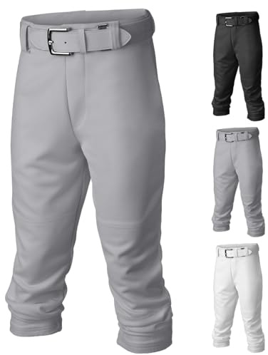 Easton | PRO+ Pull Up Baseball Pant | Youth | Full Length | Elastic Bottom | Youth Grey Y S