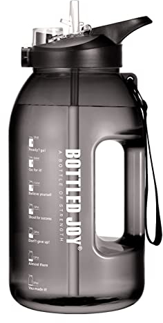 JIMACRO Botella de Agua Motivacional, 2.5L Jarra de Agua Deportiva sin BPA, Dos Métodos de Beber, Botella de Agua a Prueba de Fugas para Deporte, Escuela, Yoga, fitness