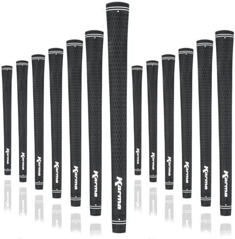 Karma Velours-Golfgriffe, 13er-Pack für Männer, Frauen, Junioren | Untergröße/Standard/Mittelgroß/Oversize/Jumbo | 6 Farben | ein Hochleistungs-Golfschlägergriff aus Gummi