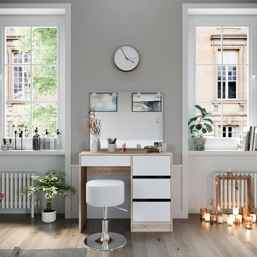 Vicco Schminktisch Sonoma Sherry 90x75x40 cm - Frisiertisch, 4 Schubladen für unterschiedliche Aufbewahrungsbedürfnisse