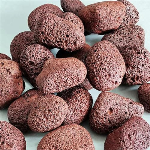 100 g natürliches poröses rotes Vulkangestein, Originalstein-Geode, Aromatherapie, ätherisches Öl, Diffusor, Aquarium, Blumentopf, Aquarium, 4–6 cm, 50 g