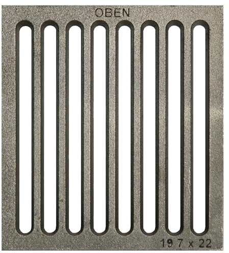 ScarMaxx - Griglia per caminetto in ghisa 20x22 cm - Griglia per Cenere per caminetto - Griglia in ghisa Robusta e Solida - con nervature - Griglia per caminetto Rettangolare
