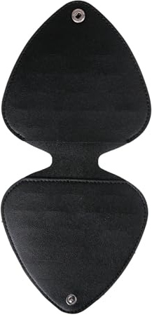 LOVIVER Gitarren-Pick-Etui, PU-Plektren-Tasche, Gitarren-Pick-Halter, Plektren-Aufbewahrungsbox für Kinder-Gitarren, Schwarz