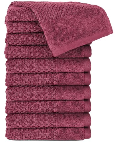 Pure Label Gästehandtuch 10er-Pack 30x50cm aus 100% Baumwolle - Beere | 100% Baumwolle, weich & saugstark - Waschbar bis 60∘C, trocknergeeignet