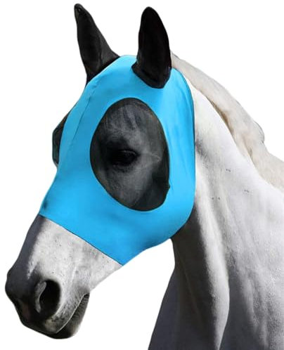 Fliegenmaske,Fliegenmaske mit Ohren,Fleece-Polsterung mit Ohrenschutz,Fliegenmaske Fly Cover,Atmungsaktive Netz-Pferdemaske,UV-Schutz Reitsport Pferde Fliegenmaske