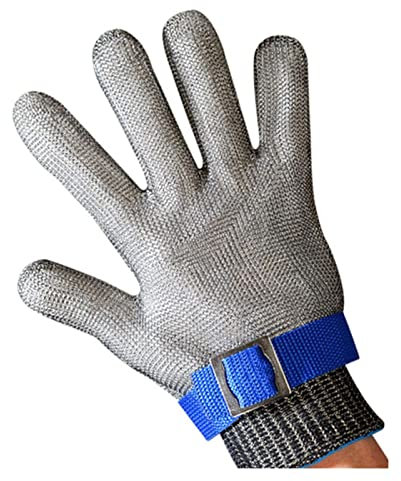 JOLIANE 1 Stück schnittfeste Handschuhe Stichfestes Metallgitter Zimmerei Metzger Schneider Operation Handschuh Zimmerei Reparatur 5 Stahldraht Eisenwerkzeug - Arbeitshandschuhe(Silver Gray XS)