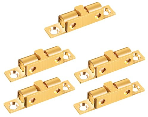 WOONEKY Schranktürverschluss Messing 5 Stück Magnetischer Türschnapper Schloss Für Schränke Kleiderschränke Und Küchentüren Sicheres Schließen Komfortable Bedienung