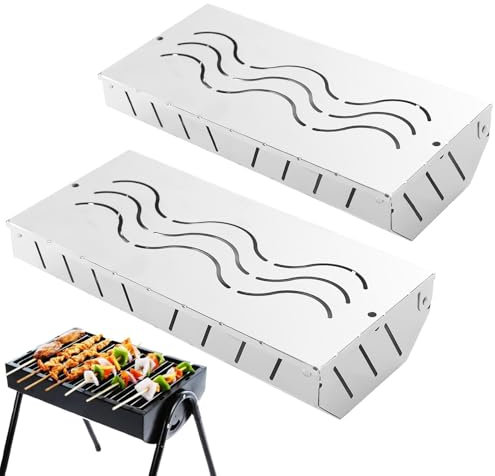 Caja para ahumar de acero inoxidable | Parrilla en caja para fumadores | Caja de ahumador de metal | Ahumador portátil de astillas de madera de acero inoxidable con cubierta de bisagra para infusión d