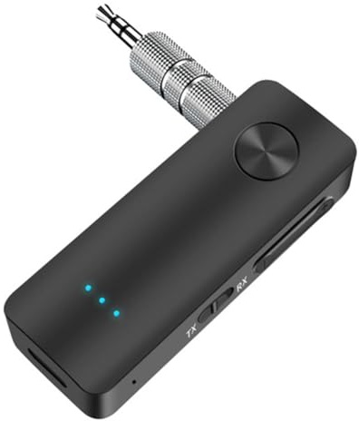 Sefdrert Adaptateur émetteur récepteur Bluetooth 5.3 sans pour voiture musique casque haut-parleur jack 3,5 mm AUX adaptateur audio