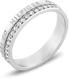 Tommy Hilfiger Jewelry Anello da Donna in Acciaio Inossidabile con Cristalli - Disponibile in versione Oro o Argento