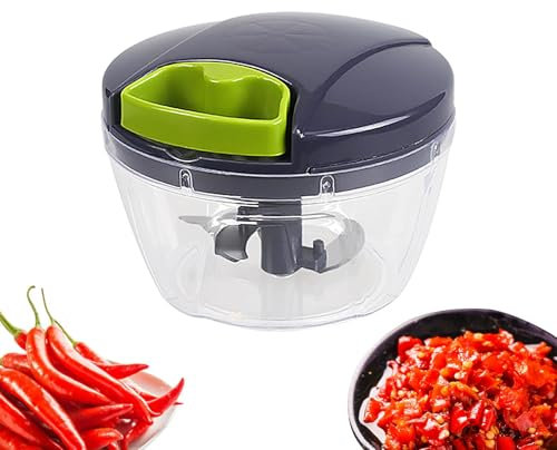 Miini Hachoir à ail – Broyeur à presse-ail, hachoir manuel d'aliments avec fil, hachoir à ail, hachoir à oignon, mixeur de légumes, robot