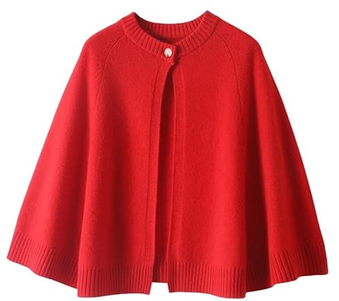 LIUYUYOUGO Coprispalle Donna Elegante Scialle In Lana Merino Per Donna Poncho Corto Lavorato A Maglia Aperto Sul Davanti Con Bottoni Cardigan In Maglia Elegante E Morbido Cappotto In Cashmere Maglio