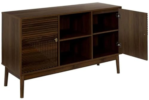 HOME DECO FACTORY Buffet en Bois Polyvalent Rangement Salle à Manger Marron