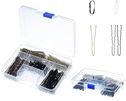 Side Hair Pin Kits Including Iron Hairpin and Elastic Hair Bands for Women Various Hair Styles Braiding Tool with Box