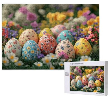2000 Piece Jigsaw Puzzles for Adults Easter Eggs Jigsaw Comes with Packaging Box and Reference Pictures,Fun and Joyful Family Entertainment Games,Challenging Adult Puzzles Gifts Home Decor Easter M-50