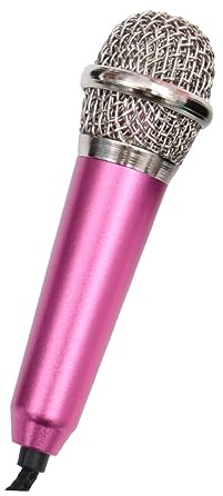 SWOOMEY Mini Cable Micrófono Portátil de Aleación Rosa de Aluminio 150 Cm | Grabación de Voz y Chat, para Ordenadores y Tabletas, Incluye Auriculares Color Aleatorio