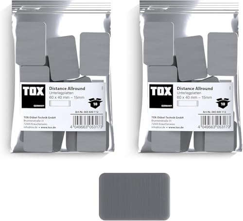 TOX Window Distance Verglasungsklötze Set, Distanzklötze aus Kunststoff, belastbar bis 3 Tonnen, Polypropylen, 24 x 100 x 5 mm, 2x 1 Beutel
