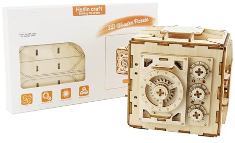Aartner 3D Puzzlebox Cluebox, Codebox Rätsel Erwachsene, Rätsel Geschenkbox, 3D Holzpuzzle - Sequenzielle Geldgeschenk Puzzlebox - IQ PuzzleCluebox - Denkspiele