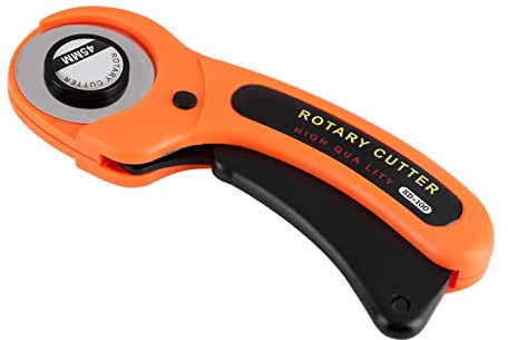 GLOGLOW Cortador Giratorio de 45 Mm, Manija con Agarre de Goma Antideslizante, para Acolchado, álbumes de Recortes, Coser Cortador Rotativo de 45 Mm, Cuchilla de Acero de Aleación, Jardinería
