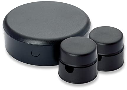 ORION LIGHTSTYLE Lampen Distanz-Aufhänger mit Baldachin und Verteilerdose, Kabelhalter, Abdeckdose, Set mit 1 Verteilerdose und 2 Deckenpins (Schwarz, Kunststoff, nicht wasserfest)