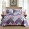 Qucover Copriletto Matrimoniale Estivo & Primaverile, Copriletto Trapuntato in Microfibra, Patchwork Trapuntino, Double Face, Set con 2 Federe (Viola, 250_x_270_cm)