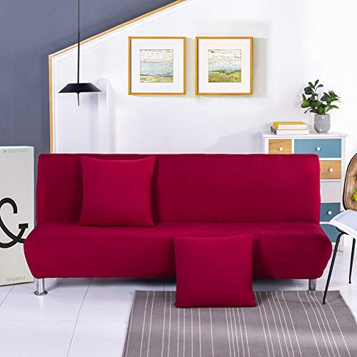 Klappsofa Bezug Stretch Sofabezug ohne Armlehnen,Einfarbiger Schlafsofa Sofahusse Stretch Sofa-Überwürfe Antirutsch Sofa Abdeckung Schonbezug Stretchhusse All-inclusive Couch überzug B 120-155CM